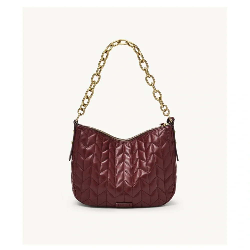 New: Fossil Jolie Quilted Leather and Chained Crossbody Bag - Picture 4 of 15